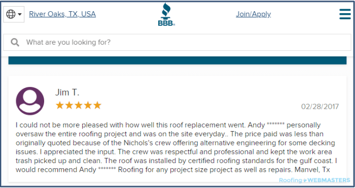 Roofing Reviews Survey (2020 Independent Marketing Study)
